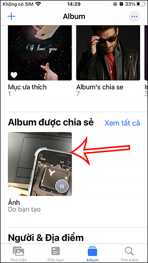 Album chia sẻ trên iPhone