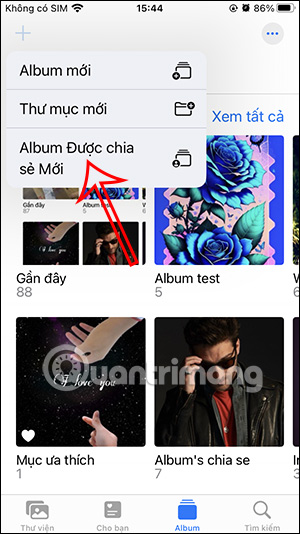 Album chia sẻ mới trên iPhone