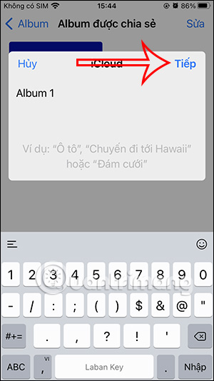 Nhập tên cho album