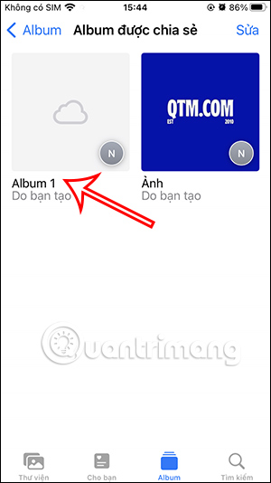 Album chia sẻ mới tạo