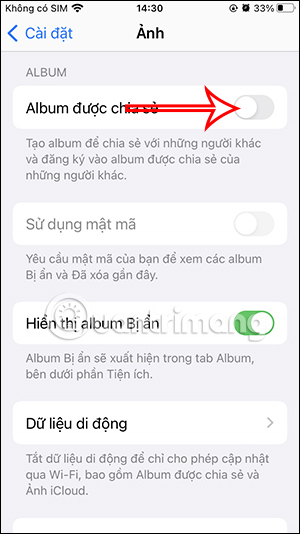 Album được chia sẻ iPhone