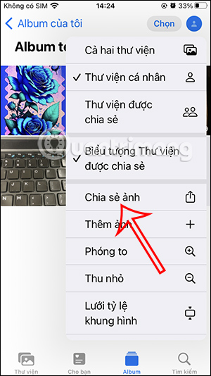 Chia sẻ ảnh trên iPhone