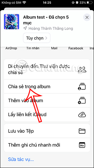 Chia sẻ album ảnh iPhone