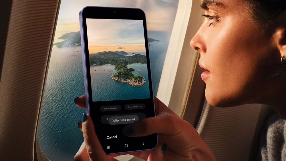 Người chụp ảnh với Galaxy S24 trong chuyến bay