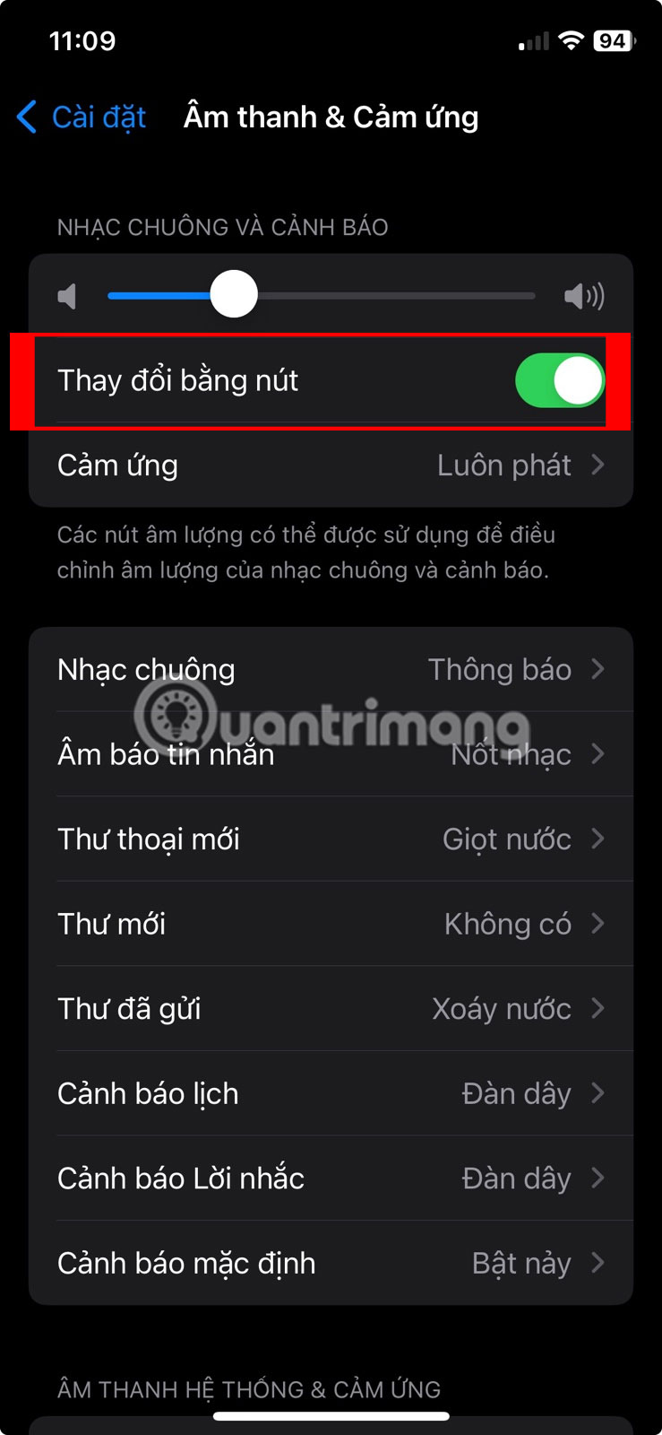 Cài đặt âm thanh và xúc giác trên iPhone