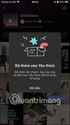 Lưu âm thanh bộ sưu tập TikTok
