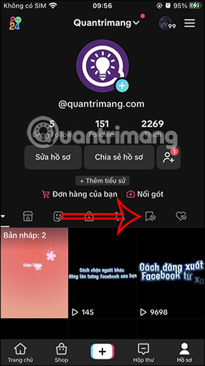 Nội dung lưu trên TikTok