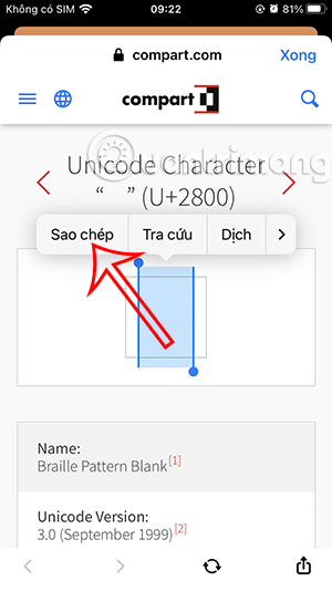 Copy ký tự Unicode 