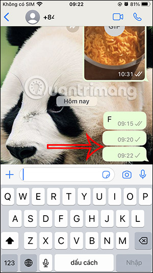 Gửi tin nhắn trống trên WhatsApp