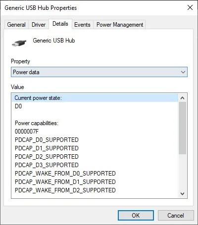 Chi tiết dữ liệu nguồn của Device Manager