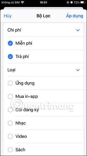 Loại ứng dụng tải trên App Store