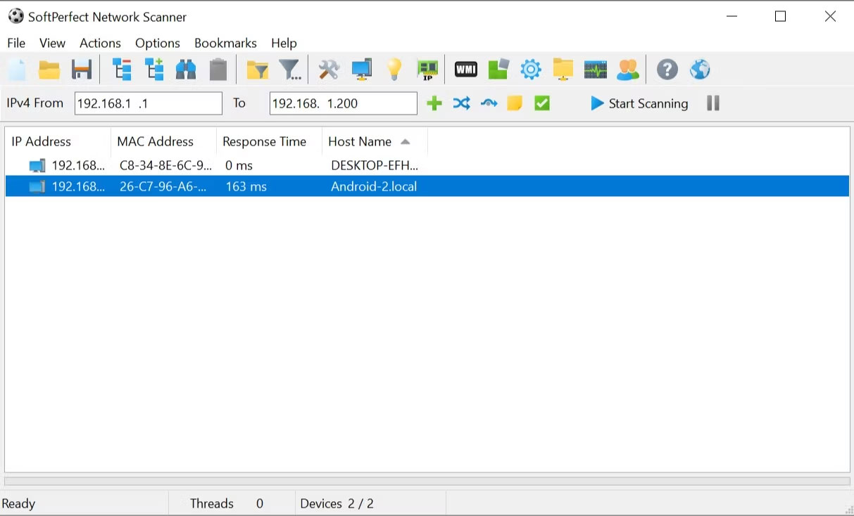 List of Softperfect Network Scanner