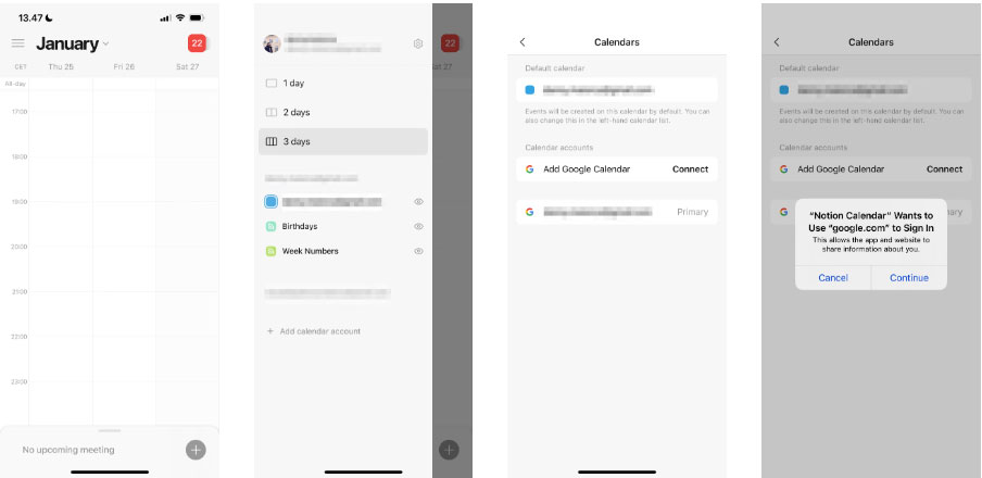 Tích hợp lịch vào ứng dụng Notion Calendar dành cho iOS