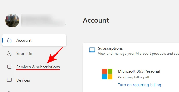 Services & subscriptions Microsoft  