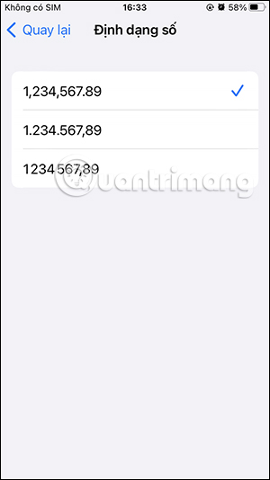 Đổi định dạng số iPhone