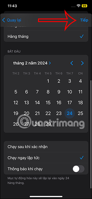 Lưu tác vụ phím tắt