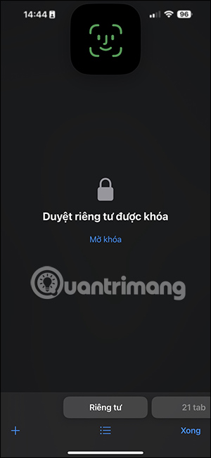 Mở khóa tab ẩn danh trên Safari