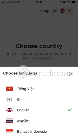 Chọn tiếng Việt