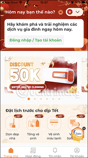 Giao diện bTaskee