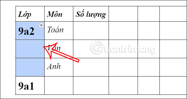 Bôi đen ô cần gộp Google Docs