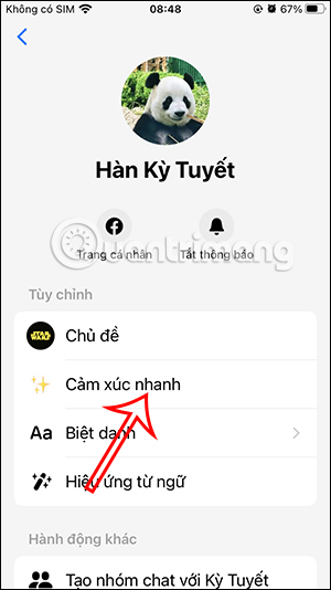 Cảm xúc nhanh Messenger