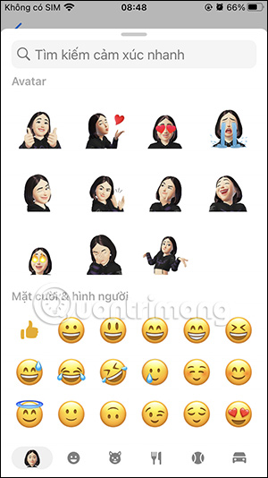 Chọn avatar Messenger