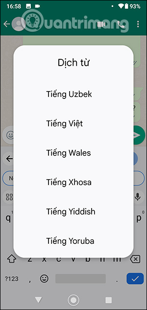 Chọn ngôn ngữ dịch