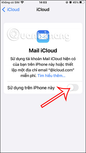Sử dụng Mail iCloud trên iPhone