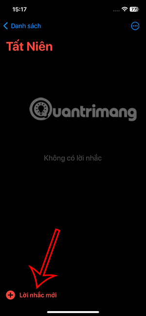 Thêm lời nhắc cho danh sách thông minh
