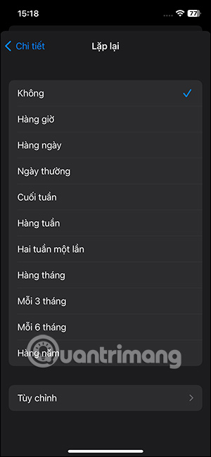 Lặp lại thông báo
