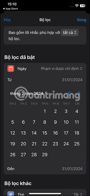 Chọn ngày