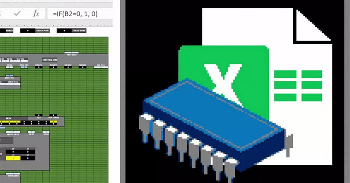 YouTber tạo hẳn CPU 16-bit bằng Microsoft Excel