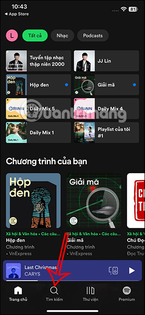 Tìm kiếm trên Spotify