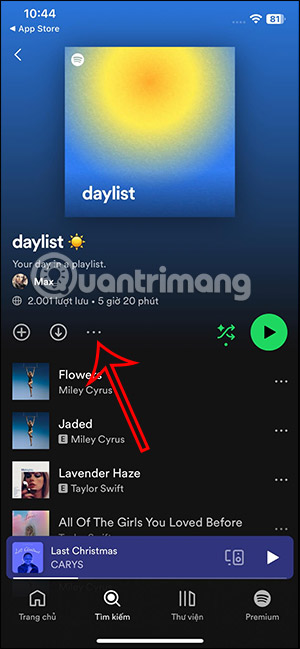 Tùy chỉnh playlist Spotify Daylist