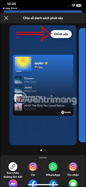 Chỉnh sửa Spotify Daylist