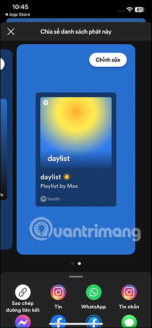 Chọn giao diện Spotify Daylist