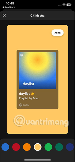 Chọn màu sắc cho Spotify Daylist