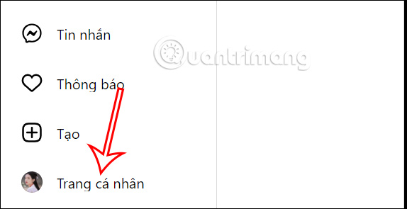 Trang cá nhân Instagram máy tính
