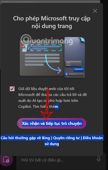 Đồng ý Copilot truy cập video YouTube trên Edge 