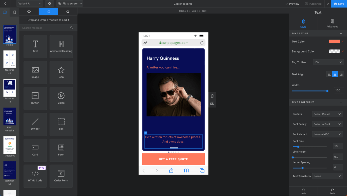 Swipe Pages