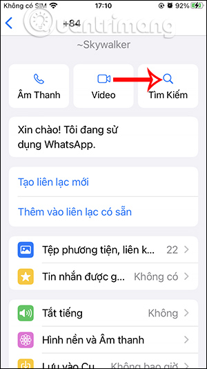 Công cụ tìm kiếm tin nhắn WhatsApp