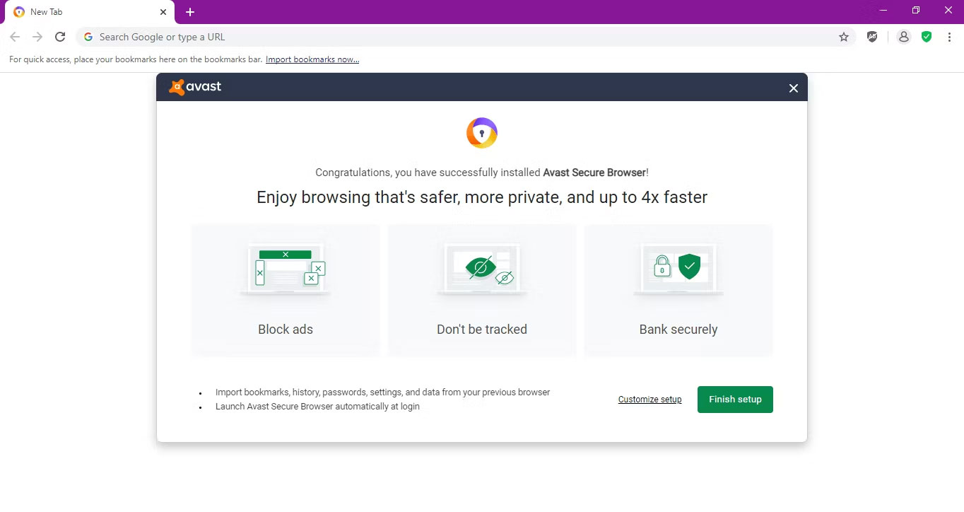 Cài đặt Avast Secure Browser