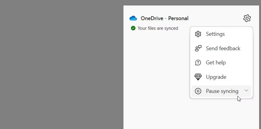 Tạm dừng đồng bộ trong OneDrive