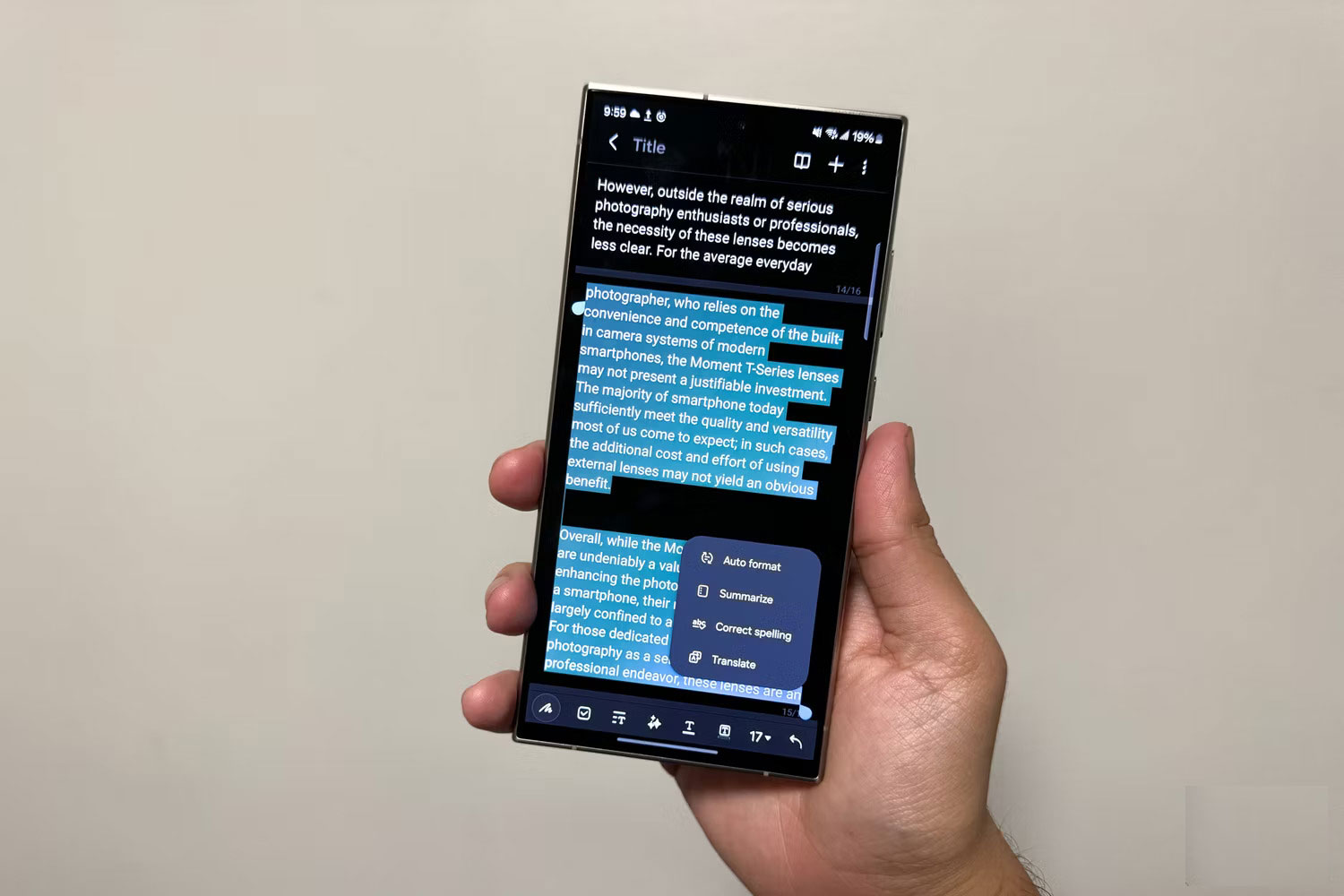 Tính năng AI của Samsung Galaxy S24 Ultra Notes