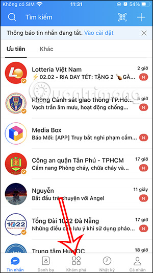 Khám phá trên Zalo