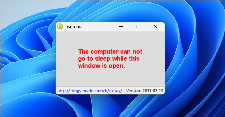 Windows 11 hiển thị phần mềm Insomania đang được chạy