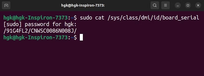 Xác định số sê-ri hệ thống của máy tính thông qua lệnh cat đơn giản trong Linux terminal