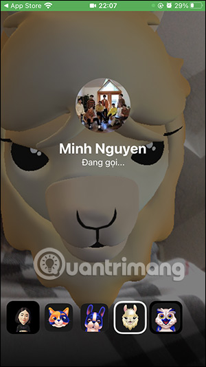 Avatar con vật gọi video Messenger