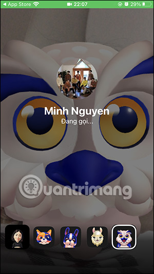 Chọn con vật gọi video Messenger