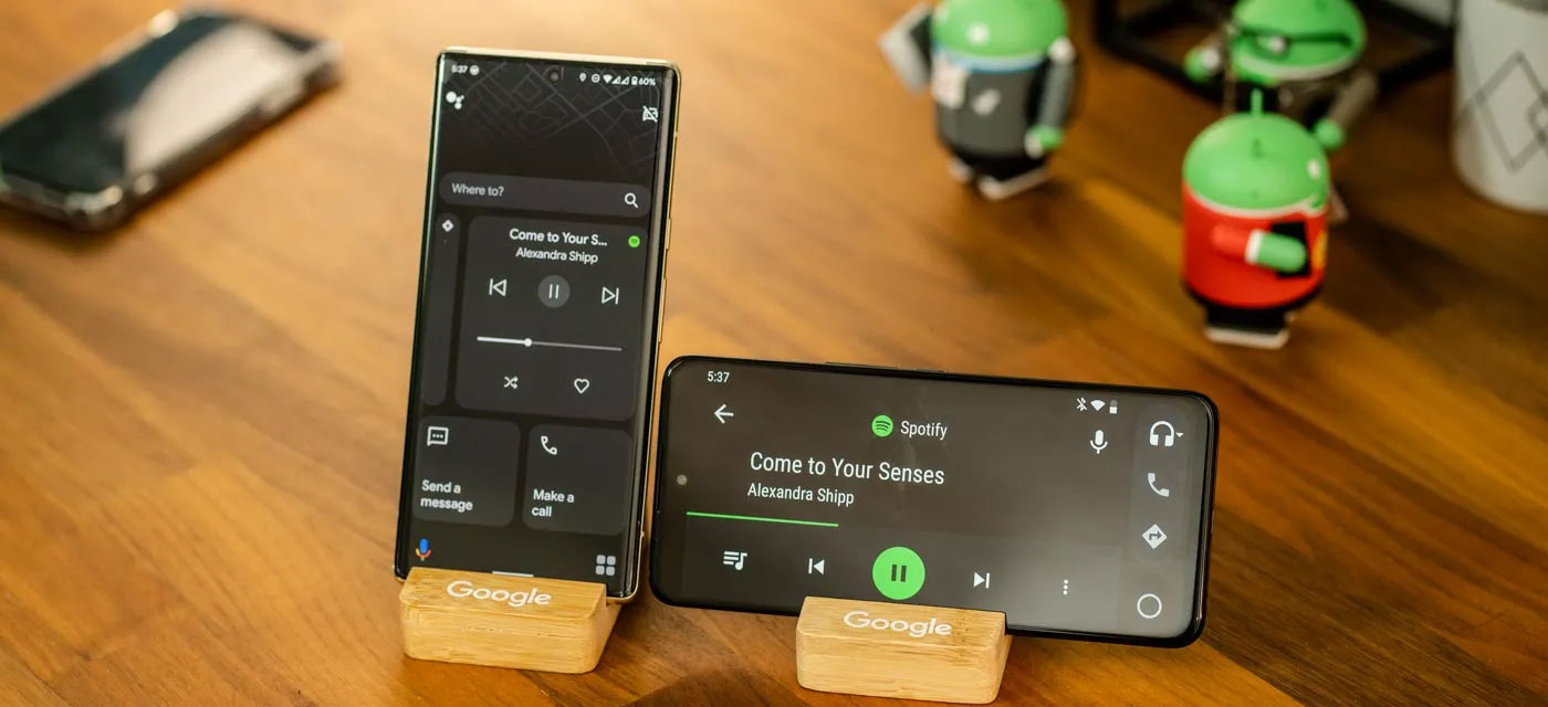 Google Assistant Driving Mode Dashboard và Android Auto for Phone Screens